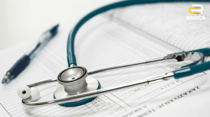 Stethoscope on charts