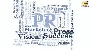 Word collage with PR in the center.