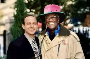 Chris Rosica and Wally Amos in Central Park in 2003 during the 25th anniversary of famous Amos