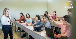 Women teaching diverse class