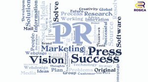 Word collage with PR in the center.